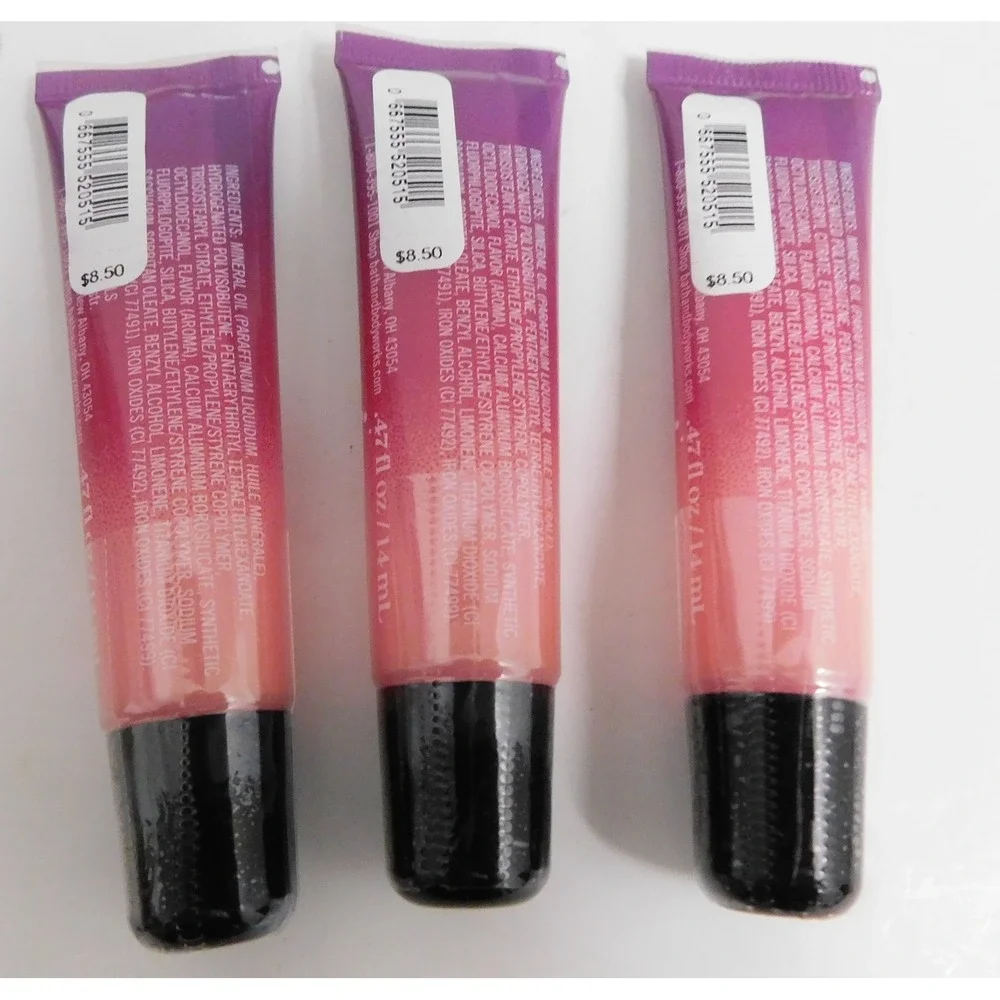 3 pk Bath & Body Works Sparkling Champagne Lip Gloss Shine 0.47 fl oz SEALED‎
